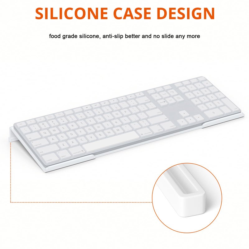 Richboom Acrylic Tilted Computer Keyboard Holder for Easy Ergonomic Typing, Keyboard Stand for Office Desk, Home, School, White - Image 4